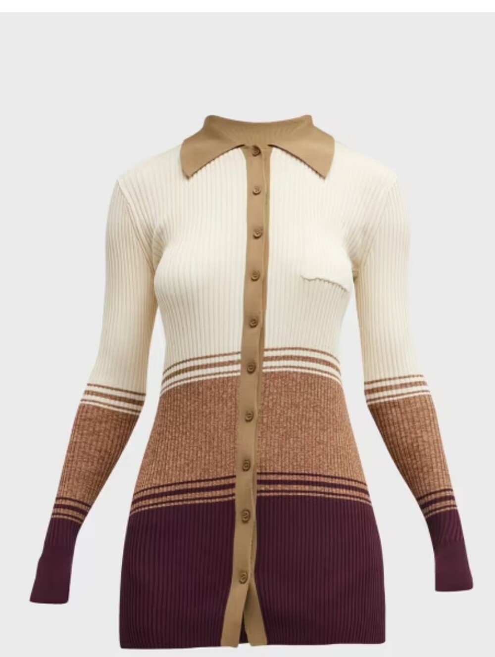 STAUD Milton Button-Front Tunic Knit Top Size XS